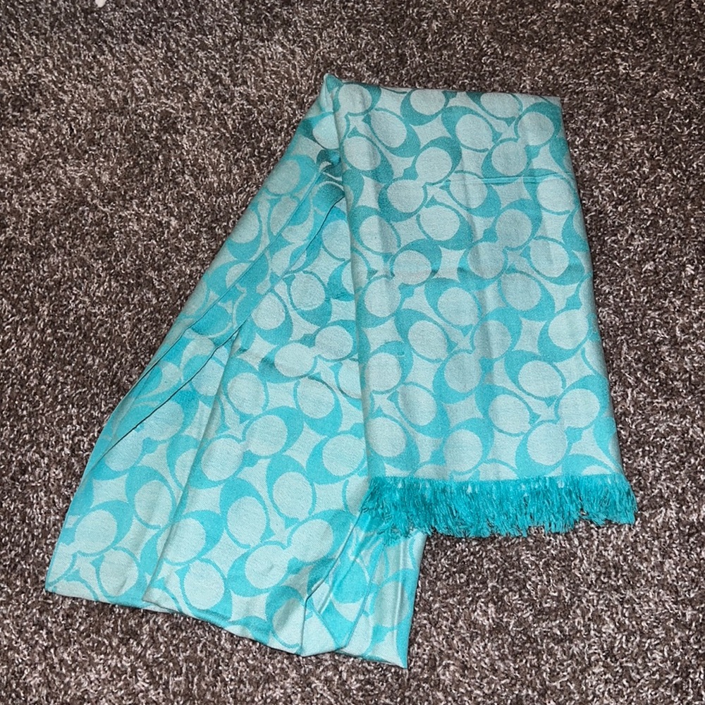 Authentic mint green Coach scarf